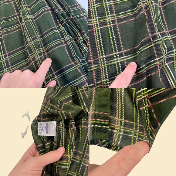 90s/Y2K sheer green blouse by Roamans, size 30W vintage patterned top/shirt - Picture 7 of 7